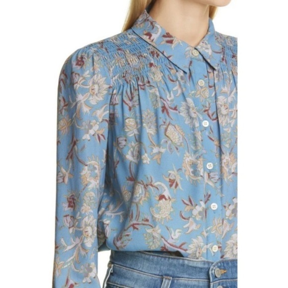 Veronica Beard “Dazed” Floral Buttoned Blouse SZ 2 Work Cottage Demure Feminine - Picture 1 of 16
